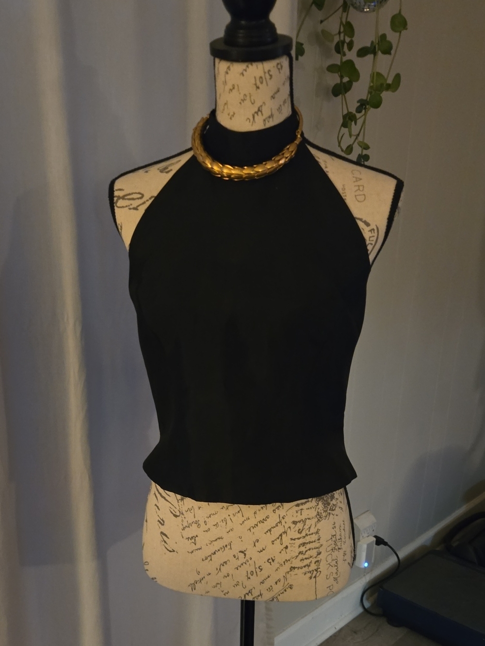 JS Collections Black Halter Neck Camisole